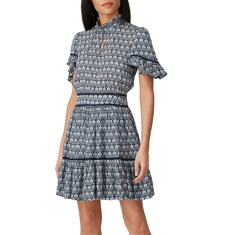Ladder Lace Printed Dress